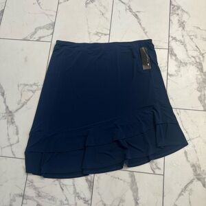 Blue Asymmetrical Mini Skirt for Casual Wear